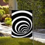 Black And White Optical Illusion Print House Flag