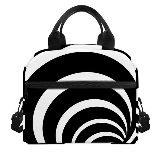 Black And White Optical Illusion Print Insulated Lunch Bag