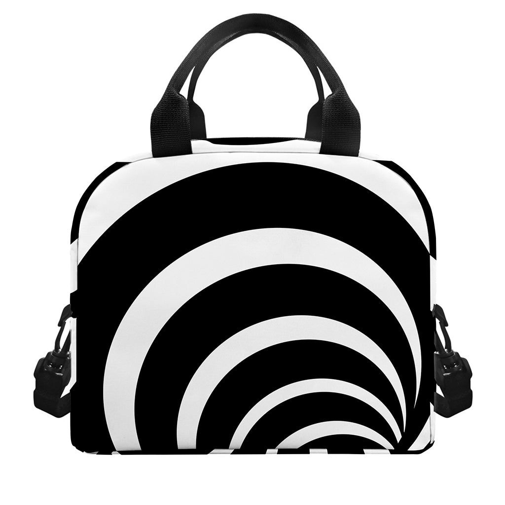 Black And White Optical Illusion Print Insulated Lunch Bag