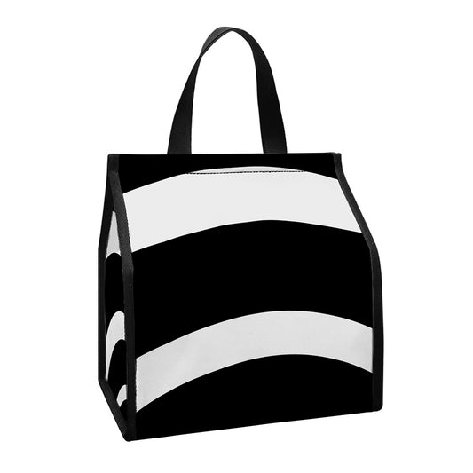 Black And White Optical Illusion Print Insulated Lunch Tote