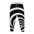 Black And White Optical Illusion Print Jogger Pants