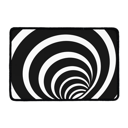 Black And White Optical Illusion Print Kitchen Mat