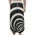 Black And White Optical Illusion Print Lantern Pants