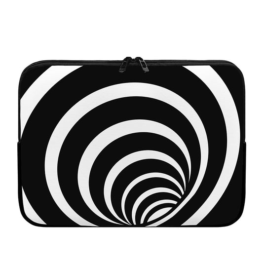 Black And White Optical Illusion Print Laptop Sleeve