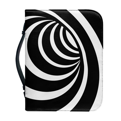 Black And White Optical Illusion Print Leather Bible Cover