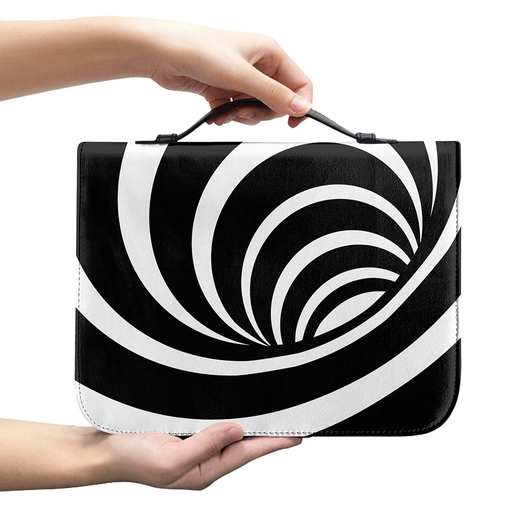 Black And White Optical Illusion Print Leather Bible Cover