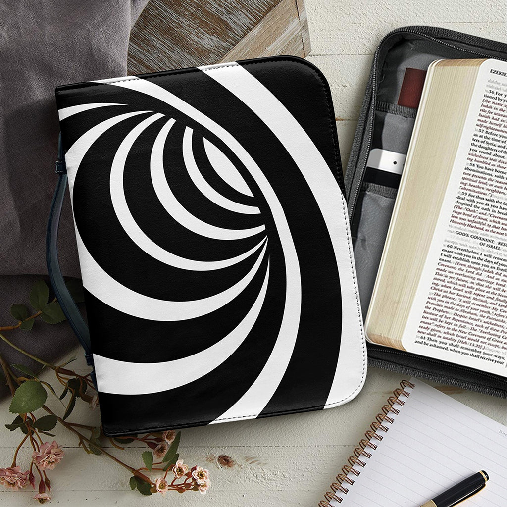 Black And White Optical Illusion Print Leather Bible Cover