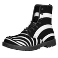 Black And White Optical Illusion Print Lace-Up Boots