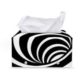 Black And White Optical Illusion Print Leather Tissue Box Cover