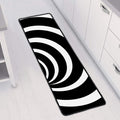 Black And White Optical Illusion Print Long Kitchen Mat