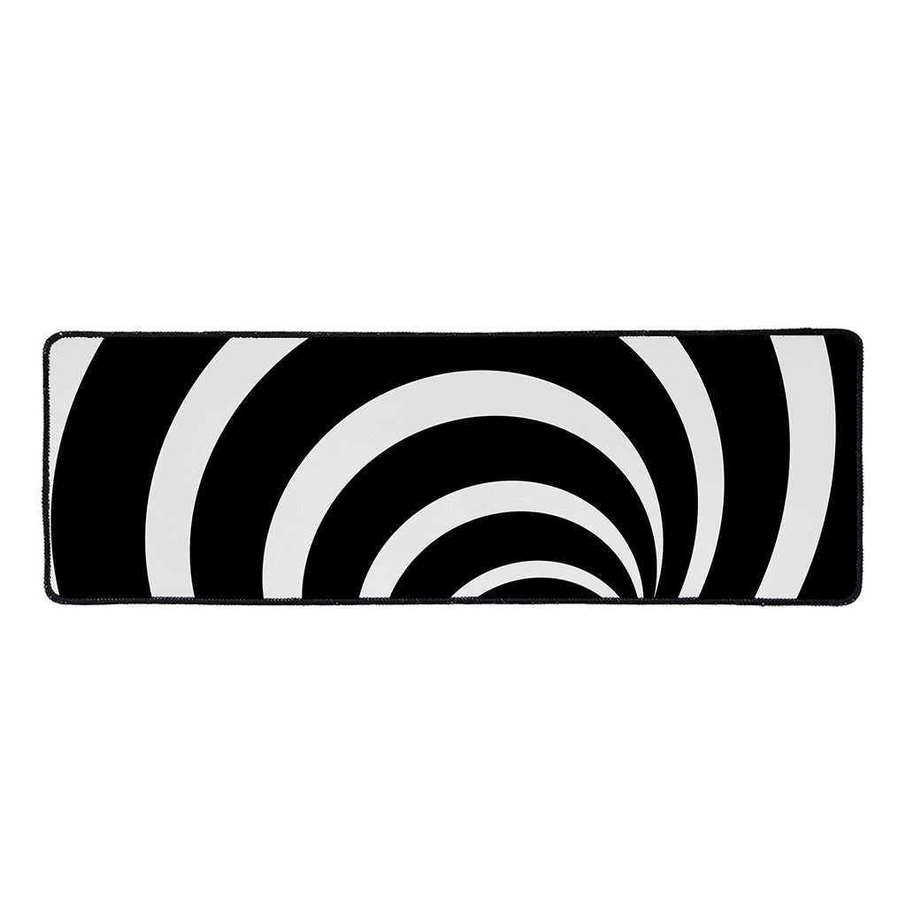 Black And White Optical Illusion Print Long Kitchen Mat