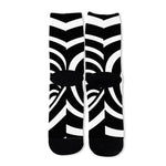 Black And White Optical Illusion Print Long Socks