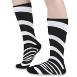 Black And White Optical Illusion Print Long Socks