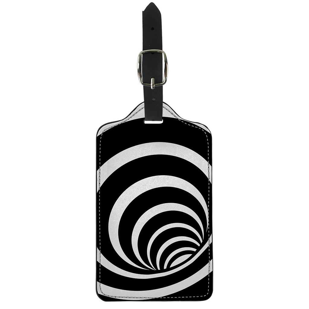 Black And White Optical Illusion Print Luggage Tag