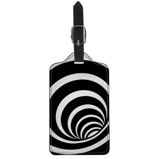 Black And White Optical Illusion Print Luggage Tag