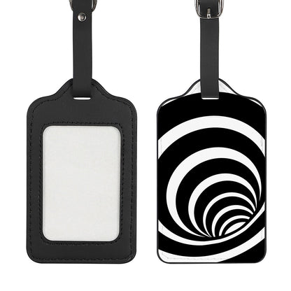 Black And White Optical Illusion Print Luggage Tag