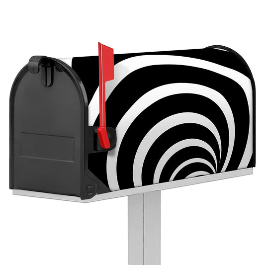 Black And White Optical Illusion Print Mailbox Cover