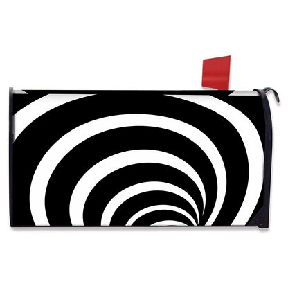Black And White Optical Illusion Print Mailbox Cover