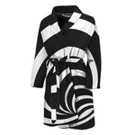 Black And White Optical Illusion Print Men's Bathrobe