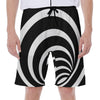 Black And White Optical Illusion Print Men's Beach Shorts