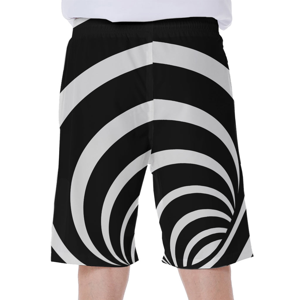 Black And White Optical Illusion Print Men's Beach Shorts