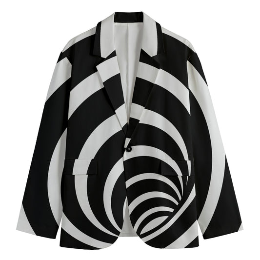 Black And White Optical Illusion Print Men's Blazer