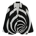 Black And White Optical Illusion Print Men's Blazer