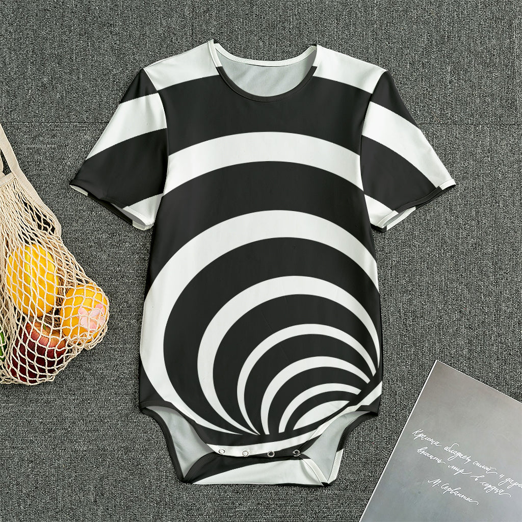 Black And White Optical Illusion Print Men's Bodysuit