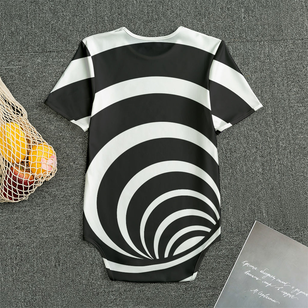 Black And White Optical Illusion Print Men's Bodysuit