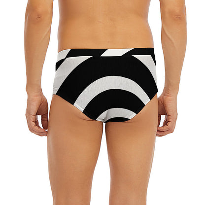 Black And White Optical Illusion Print Men's Briefs