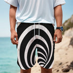 Black And White Optical Illusion Print Men's Cargo Shorts