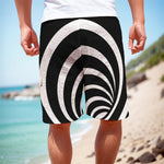 Black And White Optical Illusion Print Men's Cargo Shorts