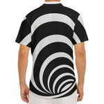 Black And White Optical Illusion Print Men's Deep V-Neck Shirt
