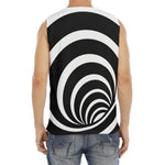 Black And White Optical Illusion Print Men's Fitness Tank Top