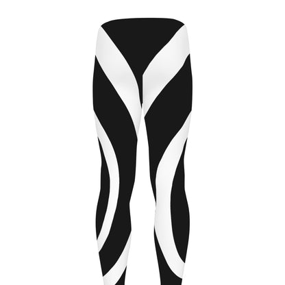 Black And White Optical Illusion Print Men's leggings