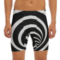 Black And White Optical Illusion Print Men's Long Boxer Briefs