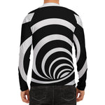 Black And White Optical Illusion Print Men's Long Sleeve Rash Guard