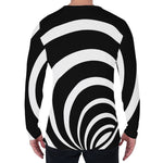 Black And White Optical Illusion Print Men's Long Sleeve T-Shirt