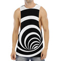 Black And White Optical Illusion Print Men's Muscle Tank Top
