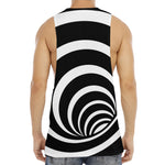 Black And White Optical Illusion Print Men's Muscle Tank Top