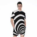 Black And White Optical Illusion Print Men's Romper