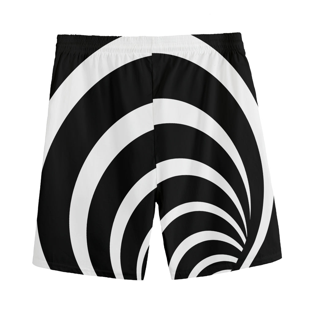 Black And White Optical Illusion Print Men's Sports Shorts