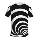 Black And White Optical Illusion Print Men's Sports T-Shirt