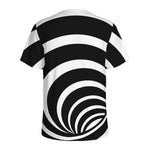 Black And White Optical Illusion Print Men's Sports T-Shirt