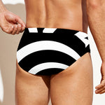Black And White Optical Illusion Print Men's Swim Briefs