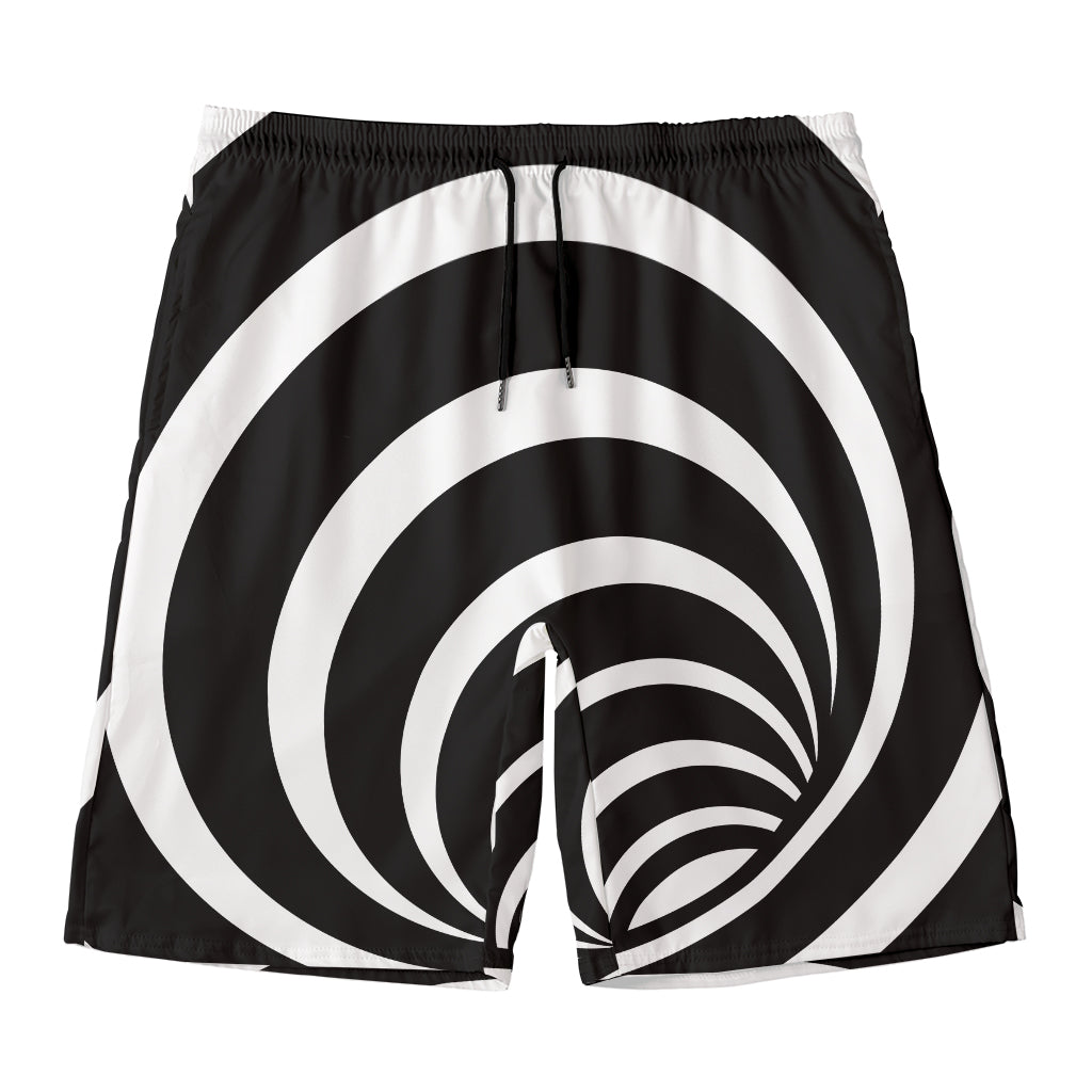 Black And White Optical Illusion Print Men's Swim Trunks
