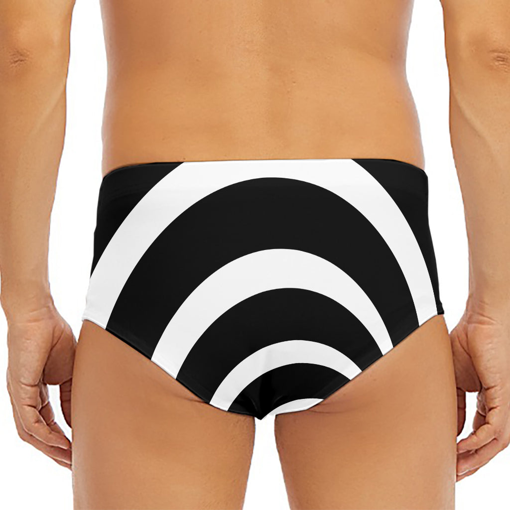 Black And White Optical Illusion Print Men's Triangle Swim Briefs