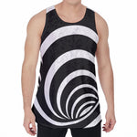 Black And White Optical Illusion Print Men's Velvet Tank Top
