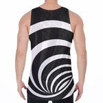 Black And White Optical Illusion Print Men's Velvet Tank Top