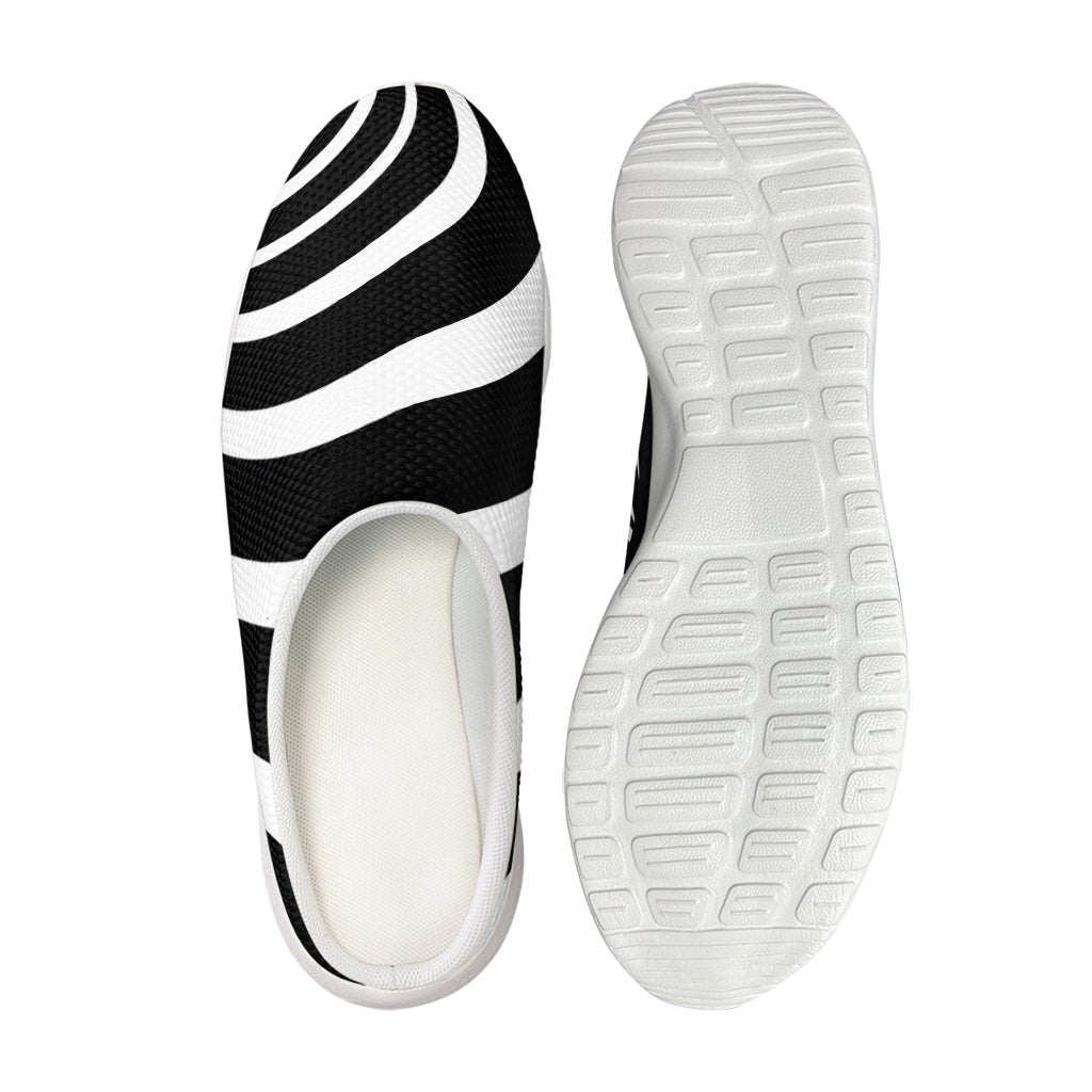 Black And White Optical Illusion Print Mesh Casual Shoes
